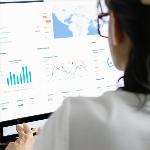 Analyzing Local SEO Data for Google Maps Rankings Digital marketer reviewing local SEO analytics on a computer