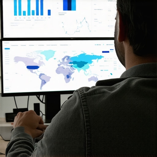 Person analyzing local SEO data and maps on a computer screen