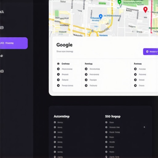 Digital Dashboard for Local SEO Automation Dashboard displaying Google Maps rankings, SEO metrics, and automation tools.
