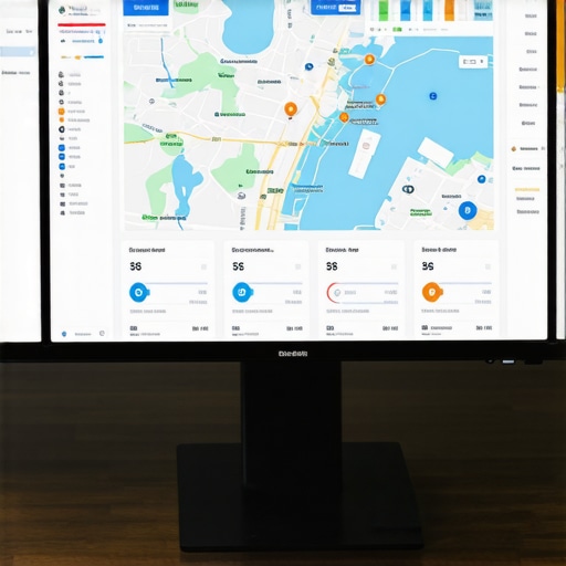 Maps Software Dashboard with Analytics Modern maps software dashboard showing analytics and automation tools