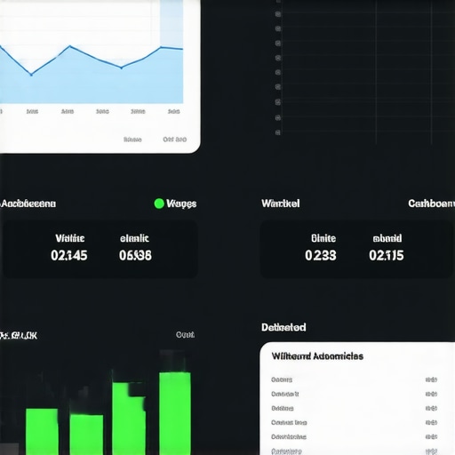 Screenshot of a dashboard displaying Google My Business ranking metrics and automation controls