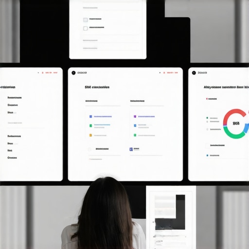 Person analyzing local SEO dashboards on a computer for GMB optimization