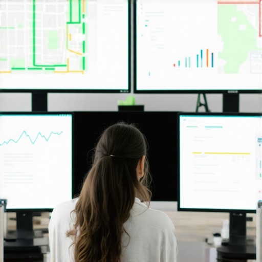 Monitoring Local SEO Tools for Map Rankings Person checking various SEO analytics dashboards related to Google Maps and business rankings.