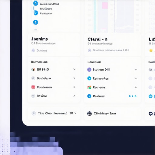 A sleek, modern analytics dashboard showing live data on local SEO performance, including maps, reviews, and rankings.