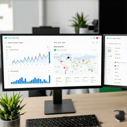 Digital SEO Dashboard for Map Rankings Person analyzing local SEO metrics on a computer in an office