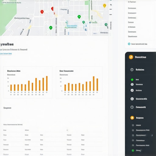 A professional digital dashboard showing real-time analytics and alerts for Google My Business rankings.