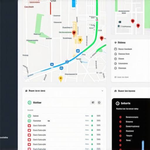 Maps Software Dashboard A detailed screenshot displaying maps software interface tracking local rankings and proximity data.